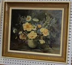 Joan Baker, Roses & Clematis' (Still Life Study), oil on board