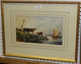 Joseph Murray Ince, Cattle on the Bank of a Dutch Canal, 1852, watercolour