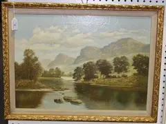 Mountainous Landscape by David Mead, oil on canvas, sold Jan 2016