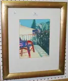 Chris Bushe, On the Balcony - Puerto Pollensa, mixed media