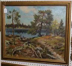 Herbert Andersson, ... Nordmarke' (View of a Lake in Norway), oil on canvas