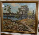 Herbert Andersson, ... Nordmarke' (View of a Lake in Norway), oil on canvas