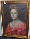 Nicholas Egon, Head and Shoulders Portrait of a Lady, oil on board