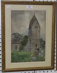 Dorothy Lloyd, Old Saxon Church, Sompting, Sussex, watercolour