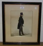 Richard Dighton, Portrait of a Gentleman standing in Profile, and Portrait of a Lady seated in Profile, a pair of watercolours with pencil