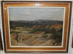 Amy Atkinson, Distant Hills near Frensham, Surrey, oil on canvas