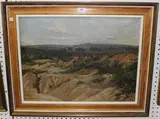 Amy Atkinson, Distant Hills near Frensham, Surrey, oil on canvas