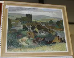 Victor Slaymaker, Corfe Village, Dorset, oil on board