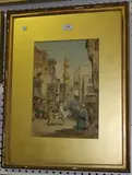 J. Whipple, Eastern Street Scene, watercolour