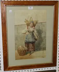 E. Furaini, Portrait of a Spoon Seller, watercolour