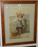 E. Furaini, Portrait of a Spoon Seller, watercolour