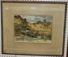 Ernest A. Sallis Benney, Sandscape, No 1, Washington, Sx, watercolour with gouache