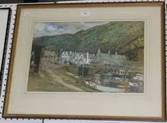 Porlock Weir, Somerset by Frank Palmer Cook, mixed media, sold Dec 2015