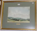 George Robert Rushton, On the Sussex Downs, watercolour