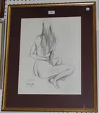 John Skelton, Twine' (Sketch of a Female Nude), 1988, pencil