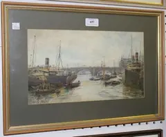 Ada M. Williams, London Bridge, watercolour