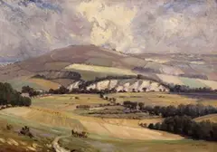 Will Longstaff, View of Amberley from Bury Hill, oil on canvas
