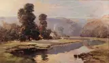 Baragwanath King, Early Morning, Devon, Valley of the Tavy, 1901, oil on canvas