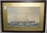 Mackenzie Thomas, Study of a Steam Ship, watercolour