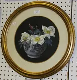 Margaret Stone, Mermaid Rose' (Tondo Still Life Study), 1935, watercolour