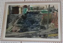 Susan Horsfield, Lobster Pots on a Beach, mixed media
