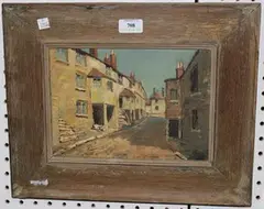 G.L. Crump, View of a Backstreet, oil on panel