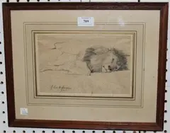 John Macallan Swan, Study of a Lion, pencil sketch