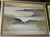 M. Enwright, Highland Landscape with Lochs, mixed media on linen