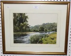 Brian Sheward, Top Light on the River, watercolour