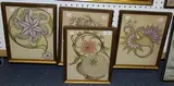 Anna Hankel, Stylized Flowers, four pencil and crayon drawings