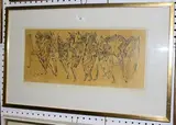 Dolf Rieser, Figures dancing with Shields, colour etching