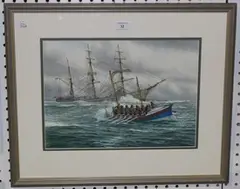 The Newlyn Lifeboat … by Richard Mark Myers, watercolour, sold Nov 2015
