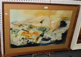 Claire Spencer, Nude on a Patchwork Quilt, pastel