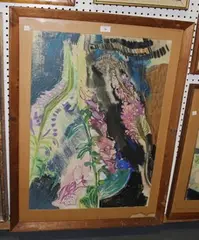 Claire Spencer, Foxgloves, pastel