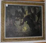 John A. Sunsom, Rush Hour, oil on canvas