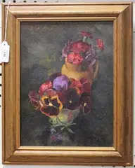 Gillian Whaite, Pansies and Pinks, 1964, oil on board