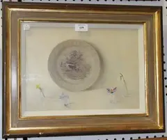 Gillian Whaite, Early Flowers and Alphabet Plate, oil on board