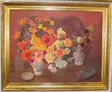 Gillian Whaite, Bouquets of June Flowers, oil on canvas