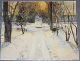John Newberry, Botanic Gardens II, Oxford, watercolour