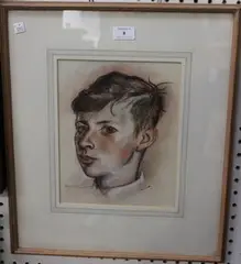 Patrick Millard, Edward' (Portrait of the Boy), charcoal