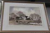 Isabel Castle, View of a River and Buildings, watercolour