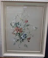 Barbara Crowe, Garden Bouquet, watercolour