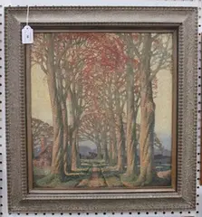 Antonis Mor, An Avenue of Beech Trees, oil on board