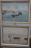 Ettore Gianni, Views of the Amalfi Coast and Bay of Naples, a near pair of watercolours with gouache