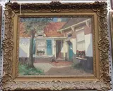 Johan Hendrik Kaemmerer, View of a Sunlit Courtyard, oil on canvas