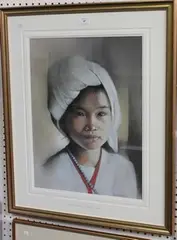 Terry Copping, Young Karen Village Girl, Burma, pastel