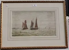 View of Sailing Vessels in Coastal Waters by George Stanfield Walters, watercolour, sold Oct 2015