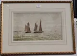 George Stanfield Walters, View of Sailing Vessels in Coastal Waters, watercolour