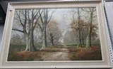 David Mead, Country Lane in Autumn, oil on canvas