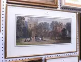 J.F. Buckley, Historical View of a Manor House, 1858, watercolour